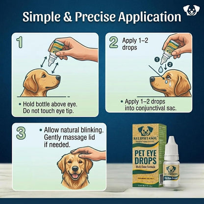 Reliphtasol imported USA pet eye drops bottle application design