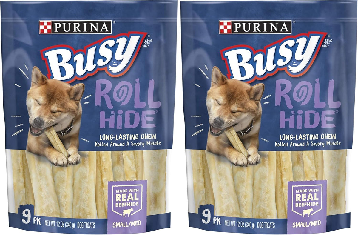 Purina Busy Rawhide Small/Medium Breed Dog Bones, Rollhide - 9 ct. Pouch - Image 13