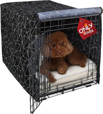 Explore Land Dog Crate Cover Heavy Duty Polyester Pet Kennel Sunshade Universal Fit for 42 inches Wire Cage (Black) - Image 13