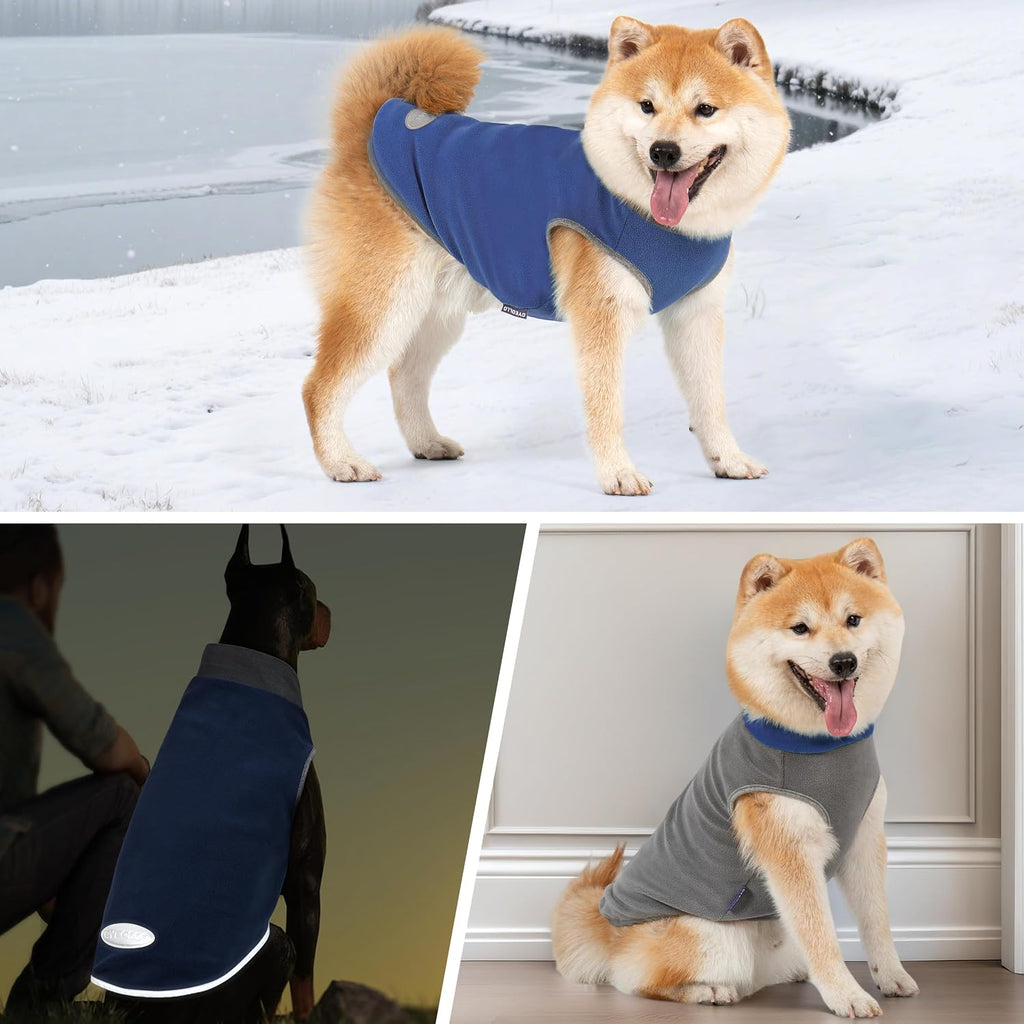 Comfortable pet outerwear jacket with high visibility reflective badge