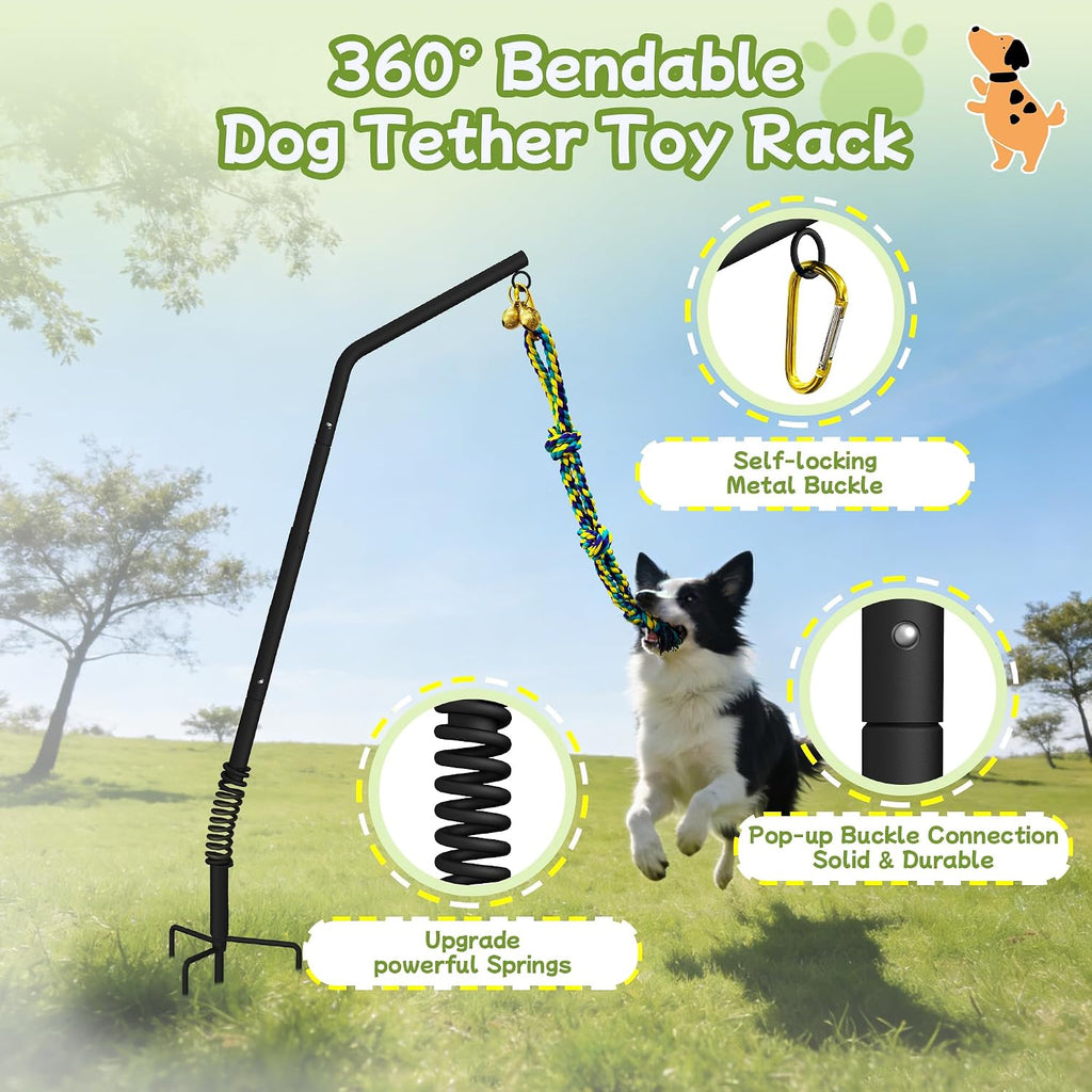 Three different types of durable cotton chew ropes included in the self play kit.