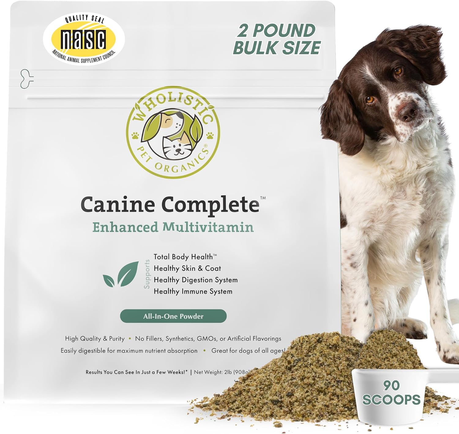 Wholistic Pet Organics Canine Complete - Dog Multivitamin Powder - 1 Lb - Daily Dog Vitamins and Supplements for Homemade Food - Immune System, Skin, Coat & Overall Health - All Breeds - 45 Scoops - Image 11