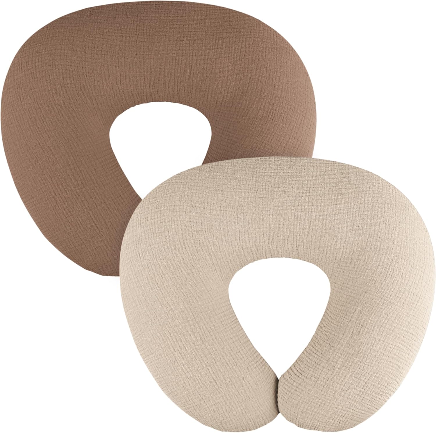 MairMore muslin nursing pillow covers two pack set front view