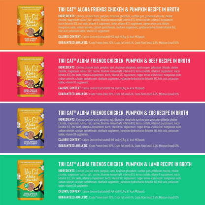 Tiki Pets high protein high moisture wet cat food variety pack packaging back details