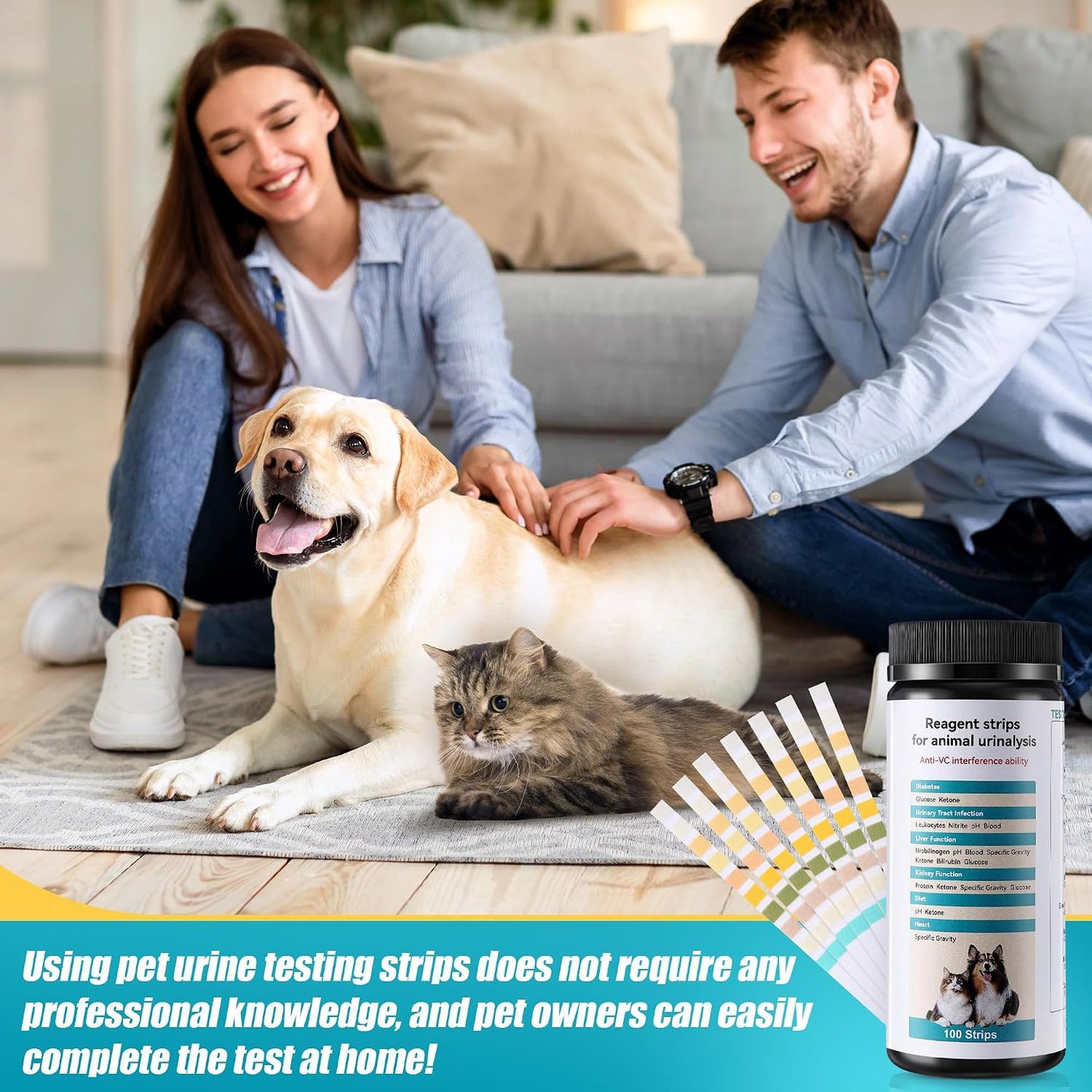 Full packaging of the One Step animal UTI and diabetes monitoring kit imported from the USA