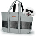 Lekereise dog purse carrier front view in gray