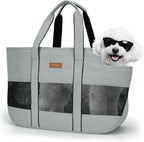 Lekereise dog purse carrier front view in gray