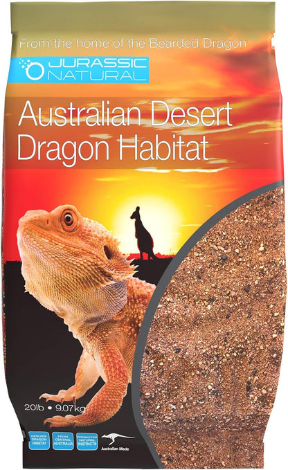 JurassicNatural Australian Desert Dragon Habitat Substrate front view of the twenty pound bag.