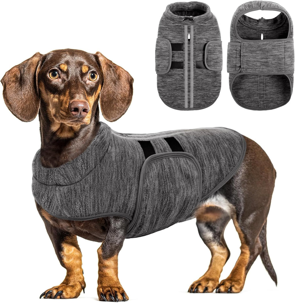 Queenmore Small Dog Sweaters, Soft Fleece Vest Pullover Dog Jacket with Leash Hole, Warm Winter Pet Clothes Cold Weather Doggy Dachshund Sweater for Medium Dogs Cats Boy or Girl (Lavender, S) - Image 10