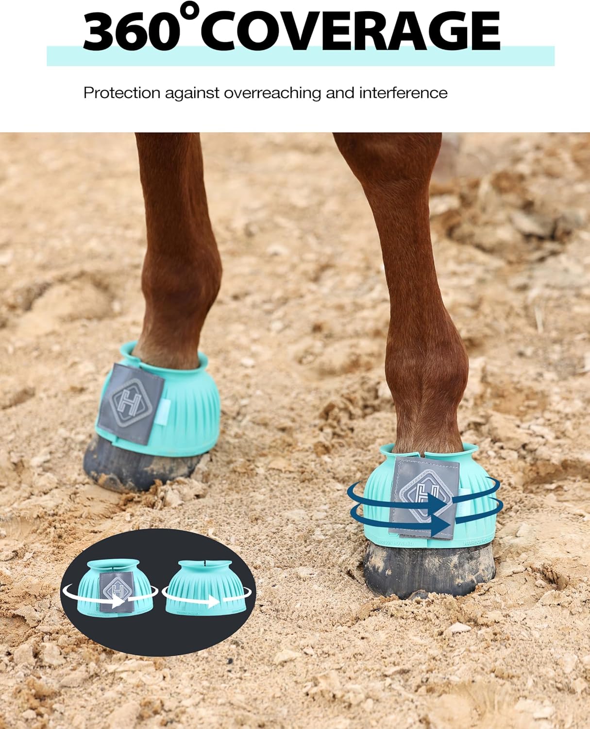 Harrison Howard horse protective gear showing thick shock absorbing rubber texture