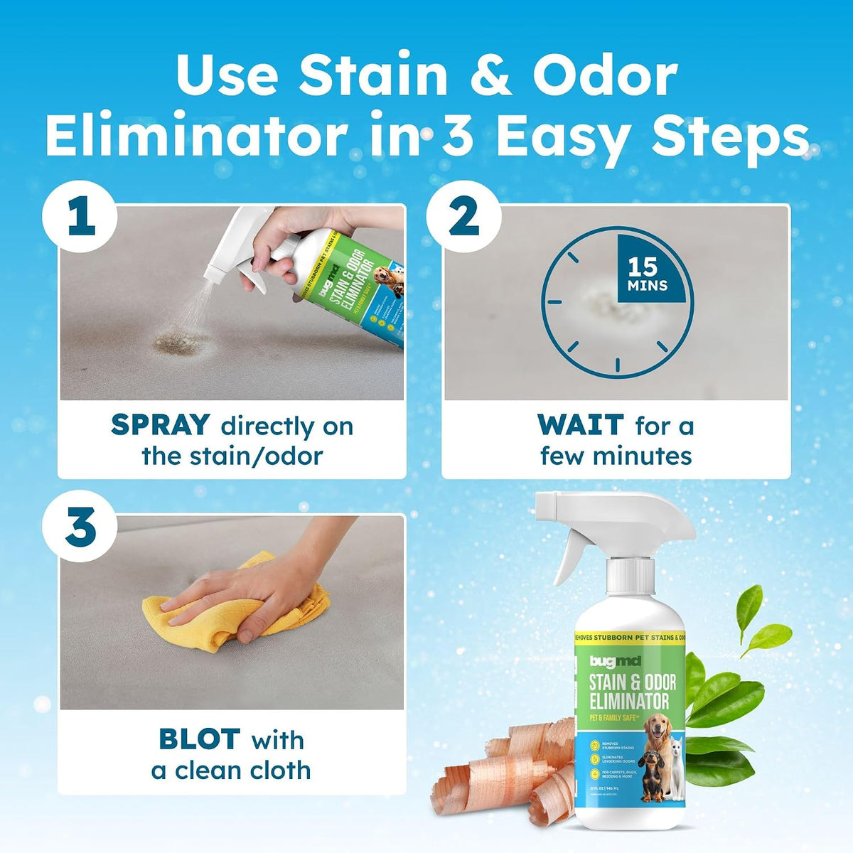 Professional strength dog urine cleaner for hardwood and upholstery
