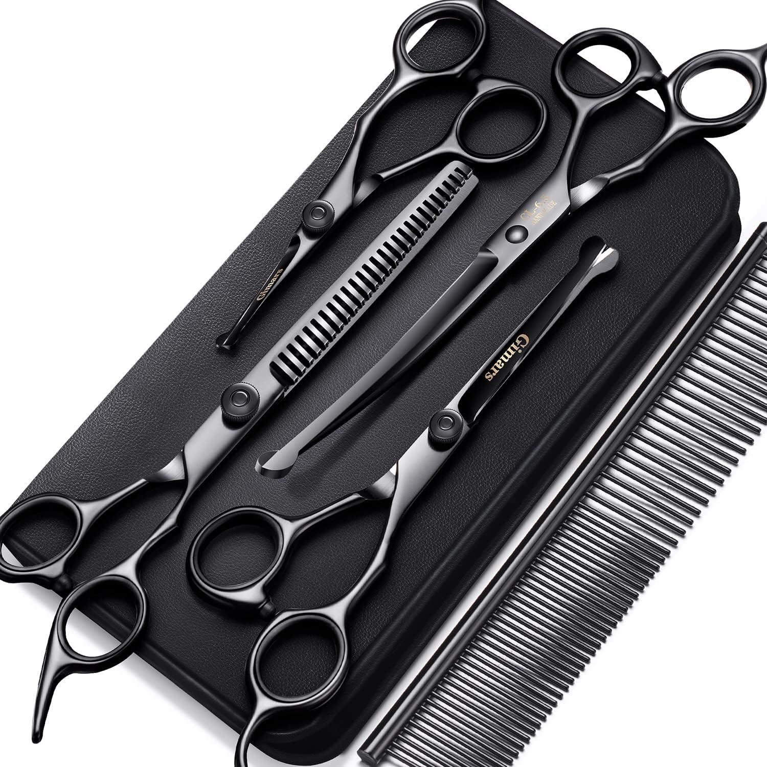 Gimars Titanium Coated Professional 6 in 1 4CR Stainless Steel Dog Grooming Scissors with Safety Round Tip, Heavy Duty Pet Grooming Scissor for Dogs, Cats and Other Animals - Image 13
