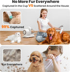Neakasa P1 Pro de-shedding tool removing thick undercoat hair from a pet