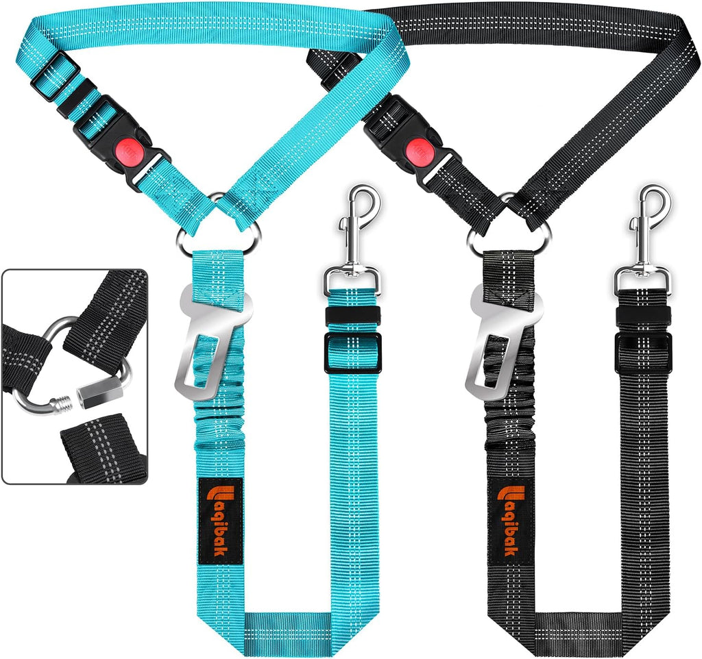 Laqibak 3-in-1 dog seat belt harness front view