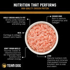 Top view of Team Dog raw meat dog food roll