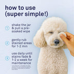 Petpost dog grooming wipes side view showing directions