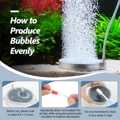 Hygger quiet aquarium bubbler illustrating ultra silent micro bubble technology.