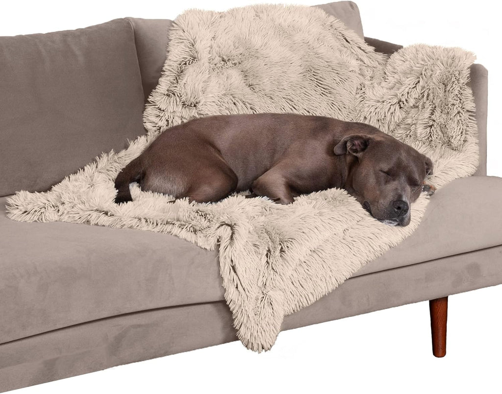 Furhaven Waterproof Throw Blanket for Dogs & Indoor Cats, Washable - Shaggy Plush Calming Long Faux Fur & Velvet Dog Blanket - Mist Gray, XL - Image 15