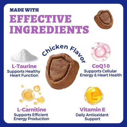 Premium pet cardiovascular vitamins with L-Carnitine for cellular energy.