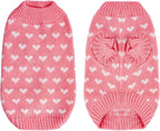 Dxhycc pink heart pattern pet pullover close up knit texture details
