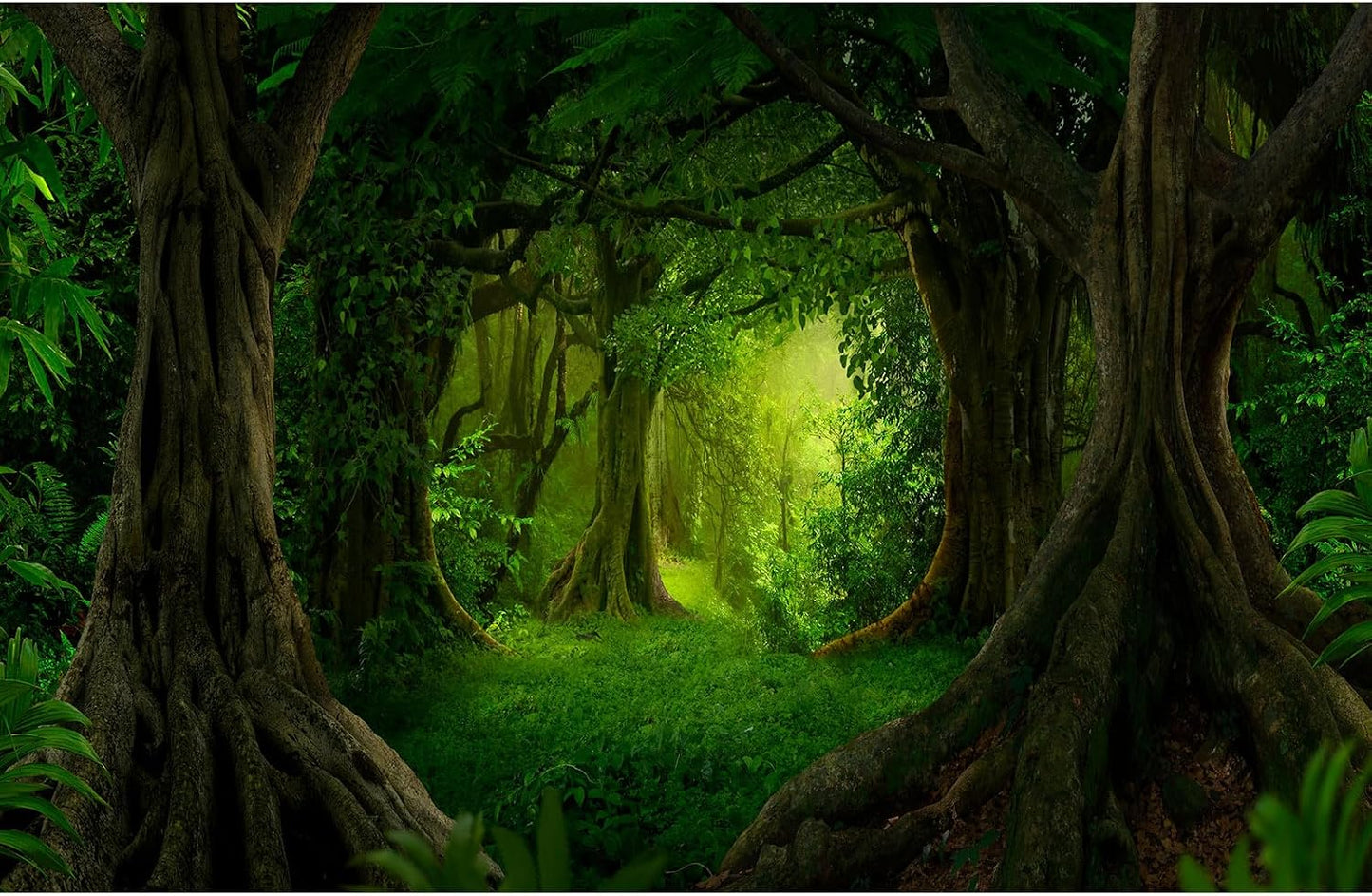 Mystical Dark Forest Aquarium Background Fantasy Glowing Neon Light Forest World Terrarium Background Mysterious Foggy Forest with Path Fish Tank Background Forest Aquarium Backdrop 36x18in - Image 12