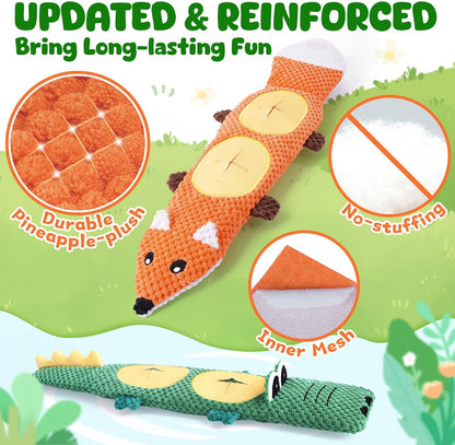 Textured pineapple plush material on XIUGOAL pet teething toys