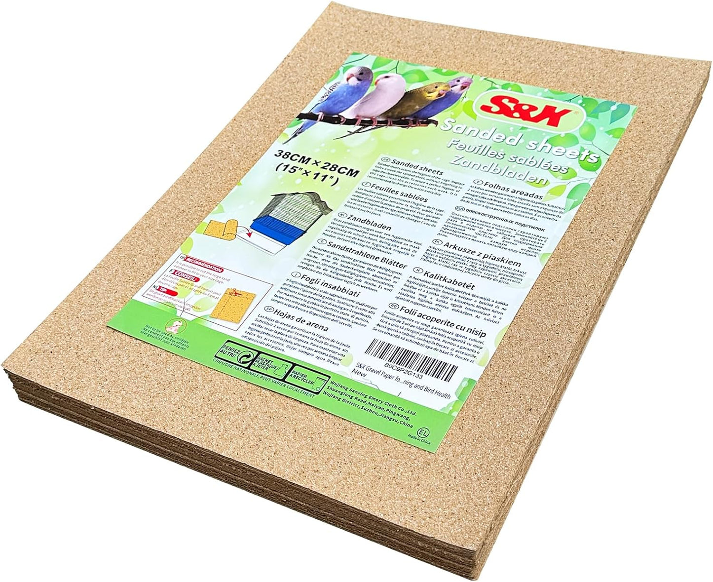 S&X Gravel Paper for Bird Cage 30-Pack 15" x 9.5" Bird Cage Liners Disposable for Enhanced Hygiene and Bird Health - Image 9
