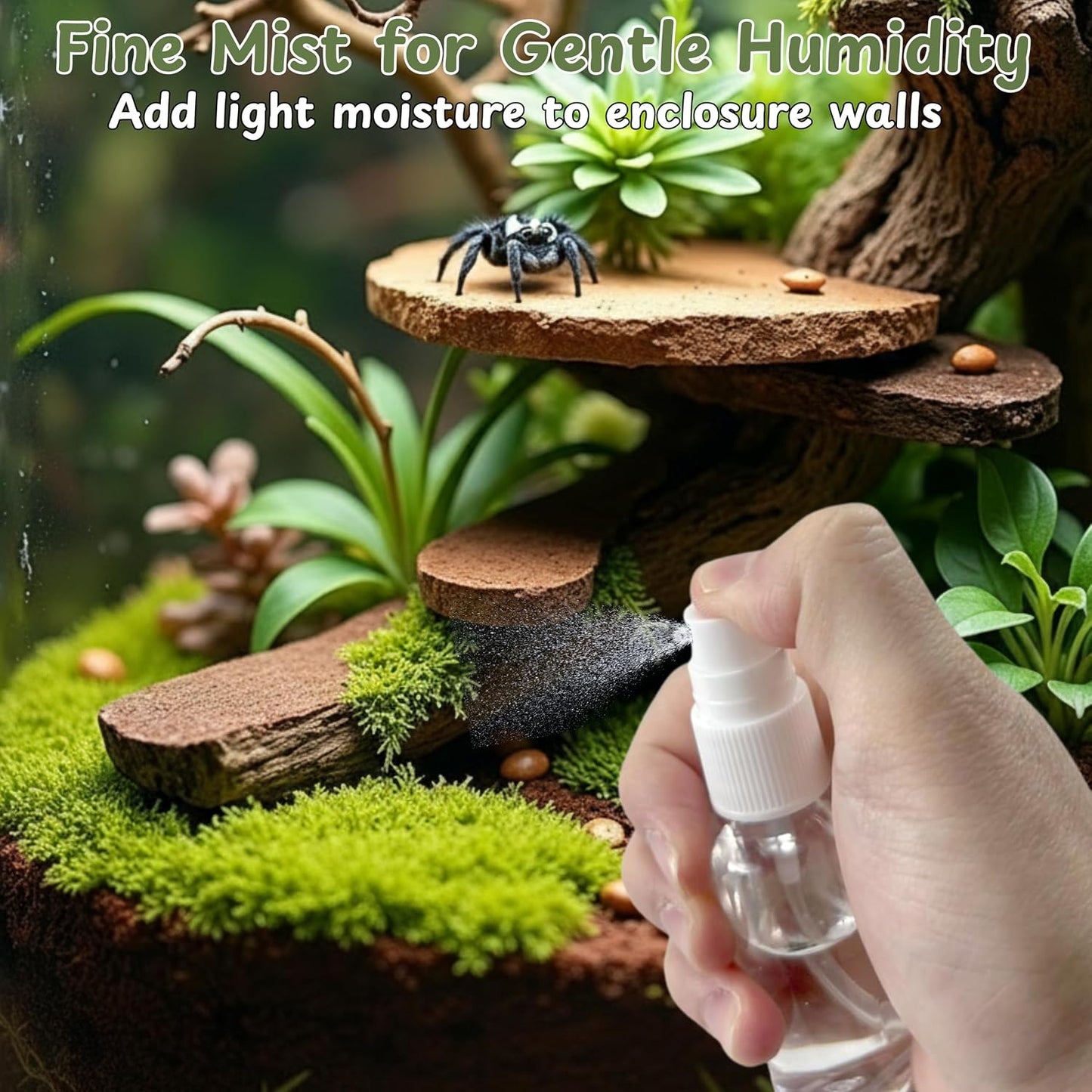 Jumping Spider Water Dispenser Enclosure Accessories, Mini Water Dispenser and Mist Bottle with 10 Replace Cotton Cores, Jumping Spider Habitat Decoration Tarantula Enclosure Accessories (White, 5 ML) - Image 6