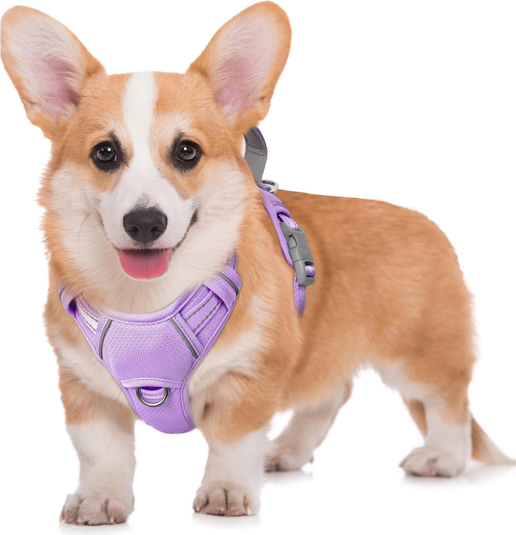 BARKBAY No Pull Dog Harness Large Reflective Dog Harness with Front Clip and Easy Control Handle for Walking Training Running with ID tag Pocket(Pink,L) - Image 11