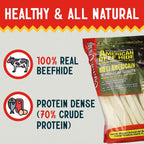 Durable five pound bulk pack of American dog rawhide bones.