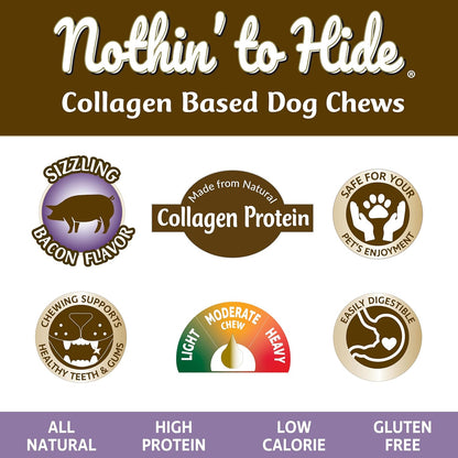 Premium bacon flavored collagen rolls for small dogs