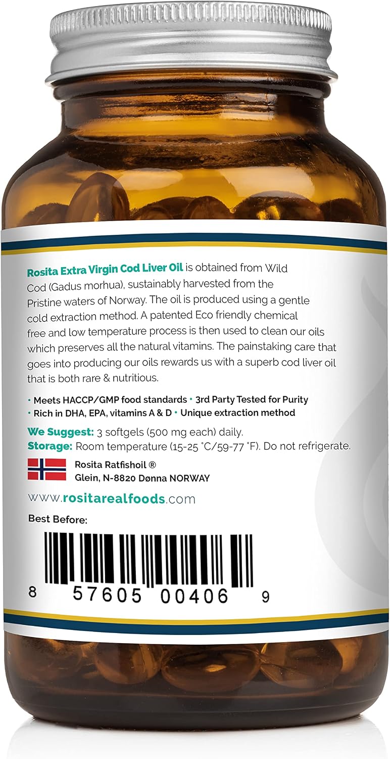Rosita Extra Virgin Cod Liver Oil Softgels - Image 3