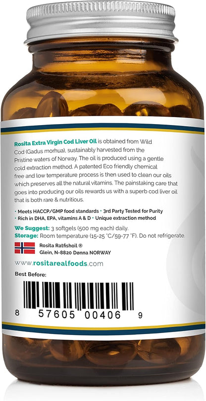 Rosita Extra Virgin Cod Liver Oil Softgels - Image 3