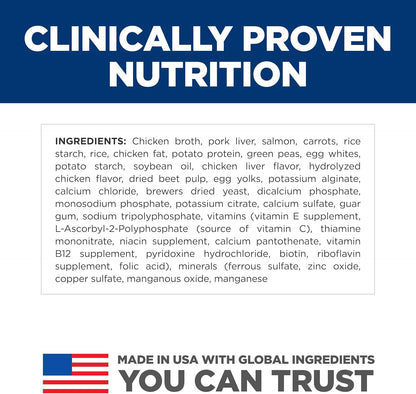 Healthy puppy eating Hill's Science Diet wet food