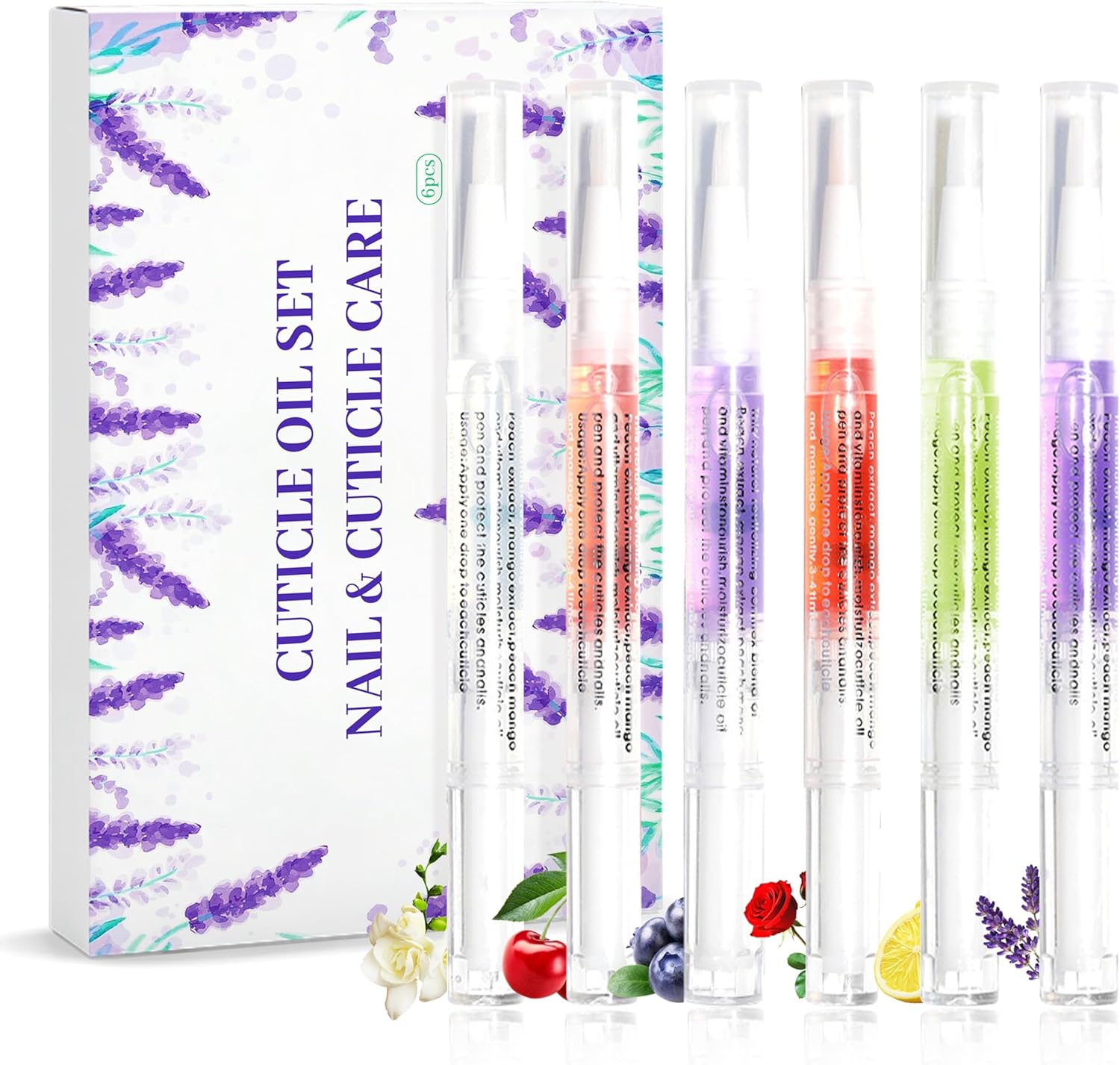 Sullmar 6-piece nail cuticle oil pen set front view