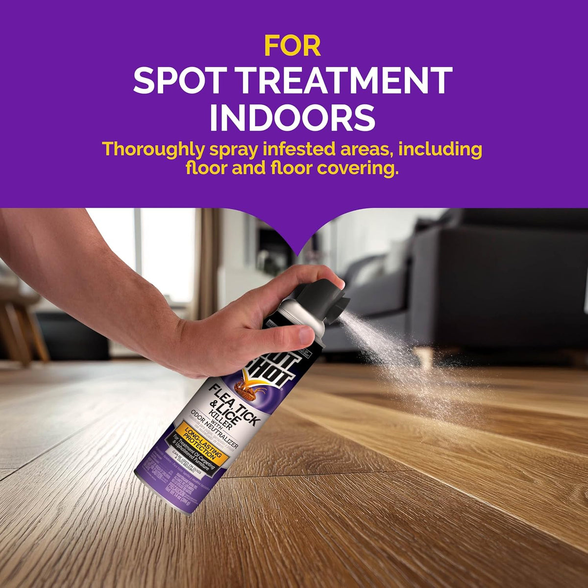 Hot Shot insecticide aerosol for carpets and furniture