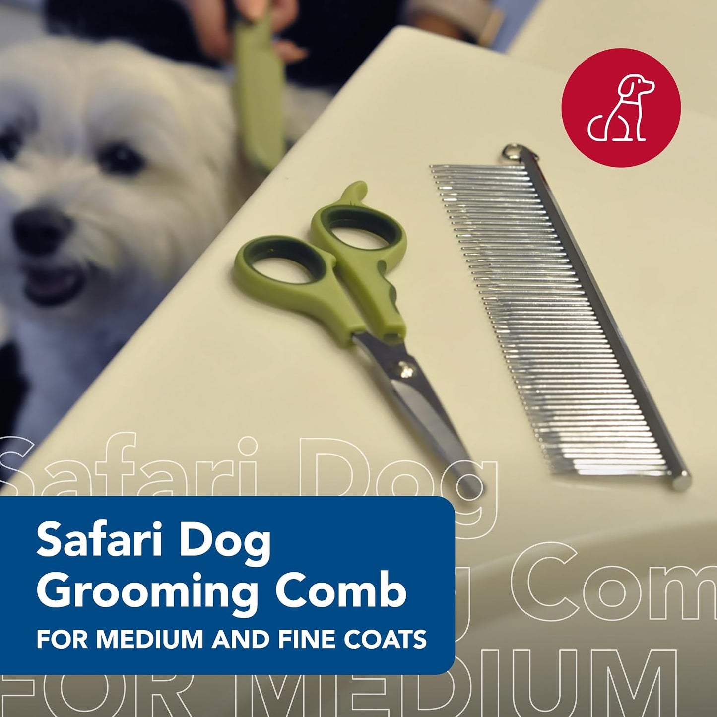 Coastal Pet Safari undercoat rake for medium and coarse coats close up view