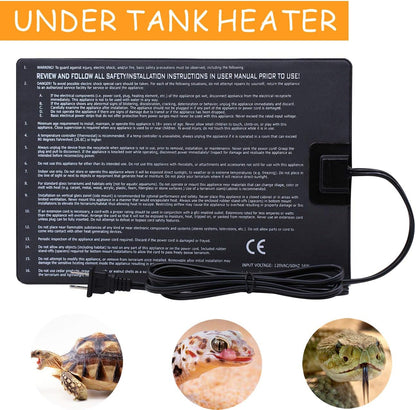Aiicioo reptile heating mat technical specifications label