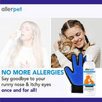 Allerpet Cat Dander Remover with green tea and chamomile extracts for conditioning cat fur.