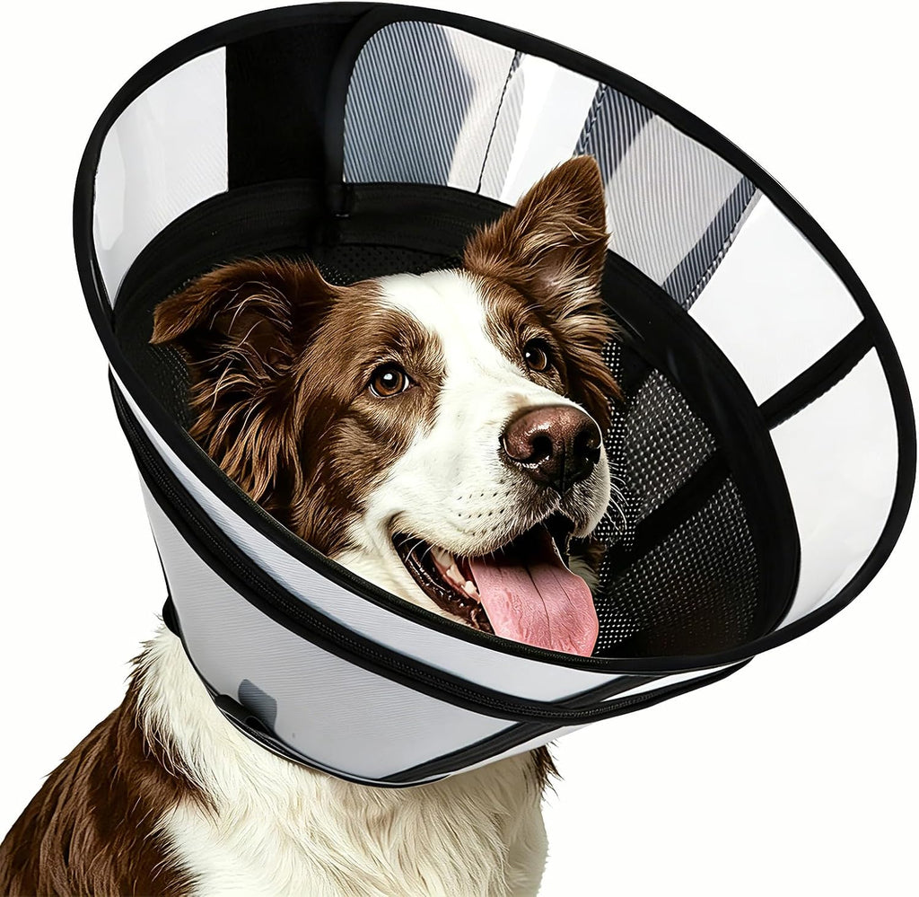 Upgraded Dog Cone Collar for Dogs After Surgery, Soft Transparent Pet Recovery Collar for Large Medium Small Dogs, Depth Adjustable Dog Cone Collar, Elizabethan Collar (L, Black) - Image 9