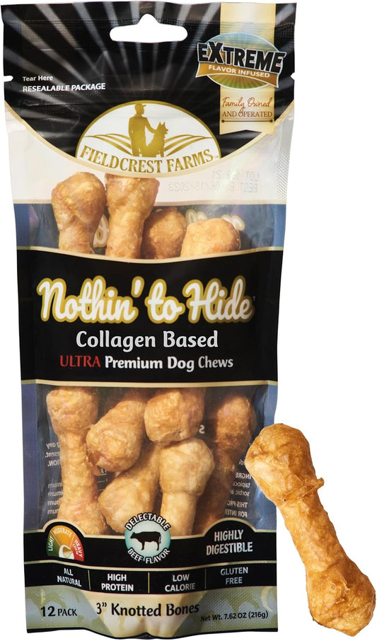 Fieldcrest Farms Nothin To Hide Ultra Knotted Bone dog treats front packaging view