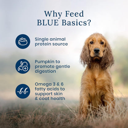 Blue Buffalo Basics Skin and Stomach Care nutritional benefits label