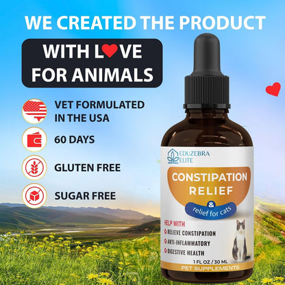 Eduzebra fast acting laxative tincture for adult cats and kittens.