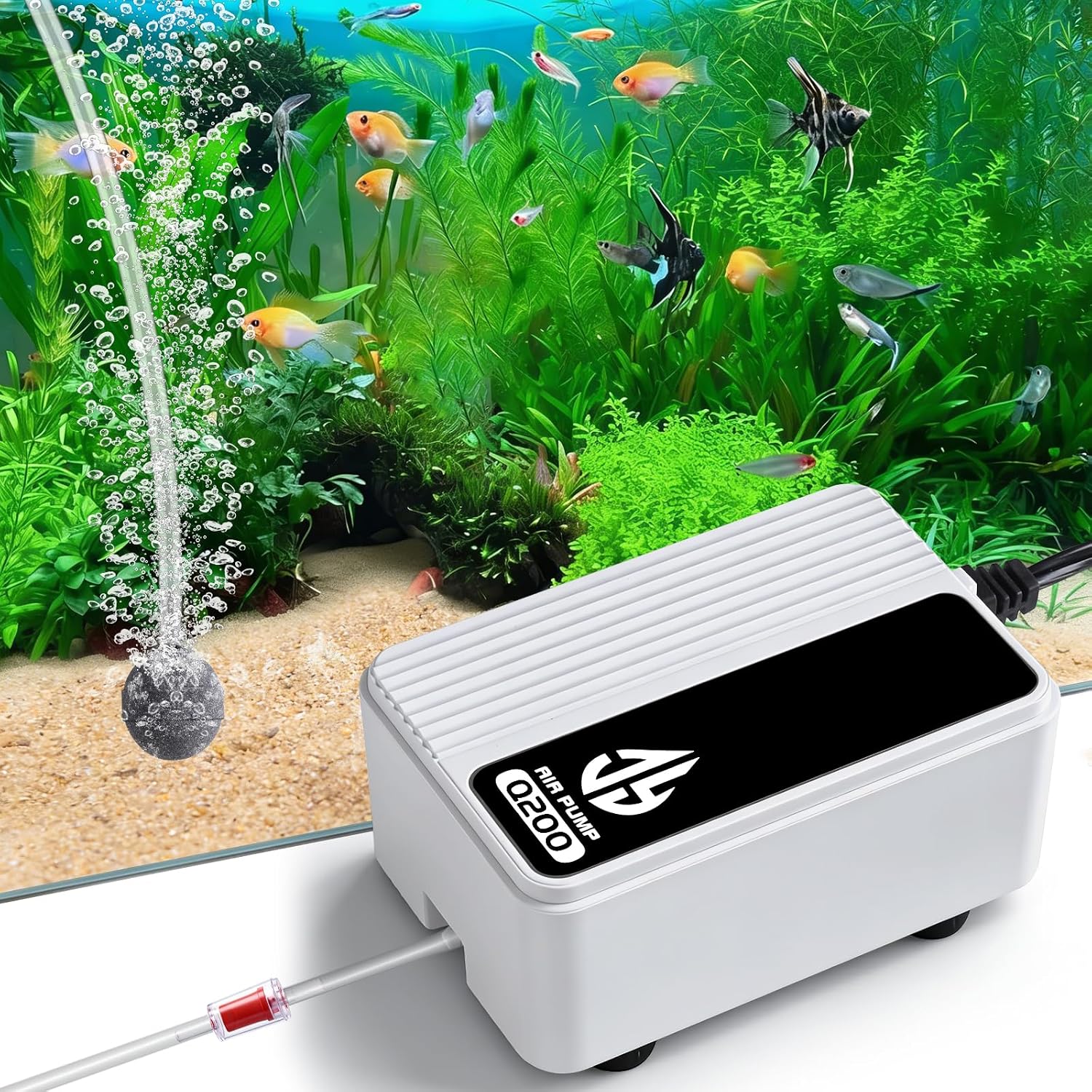 Aquarium Air Pump, Quiet Powerful Fish Tank Air Pump, Adjustable Fish Tank Bubbler with Air Stone, 2.3W/5.5W/8W Bubbler for Aquarium Fish Tank for Small Medium Large Fish Tank Up to 200 Gallon - Image 9