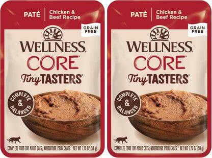 Wellness CORE Tiny Tasters Flaked Adult Wet Cat Food, Natural, Protein Rich, Grain Free, Tuna and Salmon Recipe, 1.75 oz, Pack of 12 Pouches - Image 14