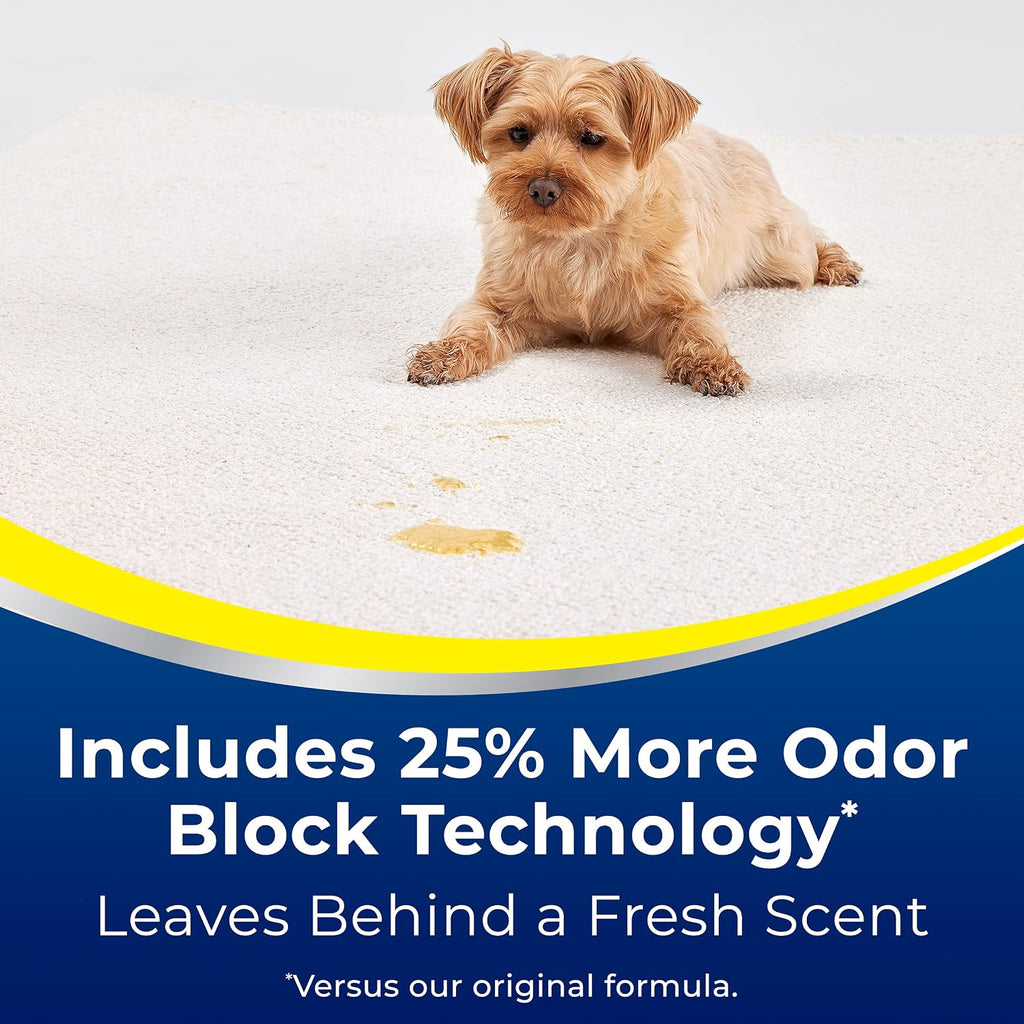 Bissell Woolite Advantage pack of 2 showcasing odour block technology details