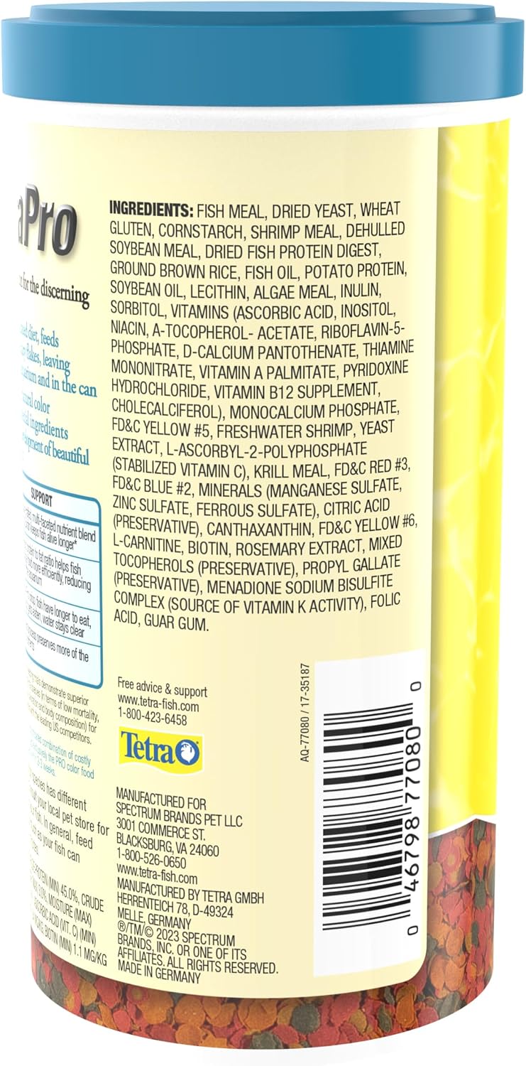 Tetra TetraPro Tropical Color Crisps front view of the bottle package