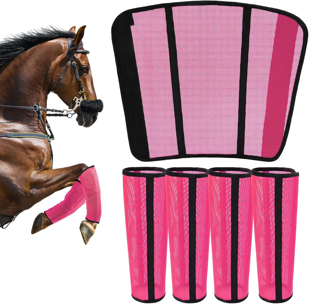 Fly Boots for Horses Set of 4 - Innovative Curved-Edge Design, Anti-Sag Stays, Breathable Mesh Leg Protection, Reduces Stomping & Fatigue, Comfort Fit for Medium to Large Horses - Dark Blue - Image 11