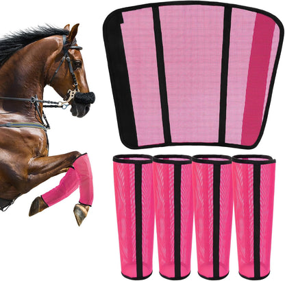 Fly Boots for Horses Set of 4 - Innovative Curved-Edge Design, Anti-Sag Stays, Breathable Mesh Leg Protection, Reduces Stomping & Fatigue, Comfort Fit for Medium to Large Horses - Dark Blue - Image 11
