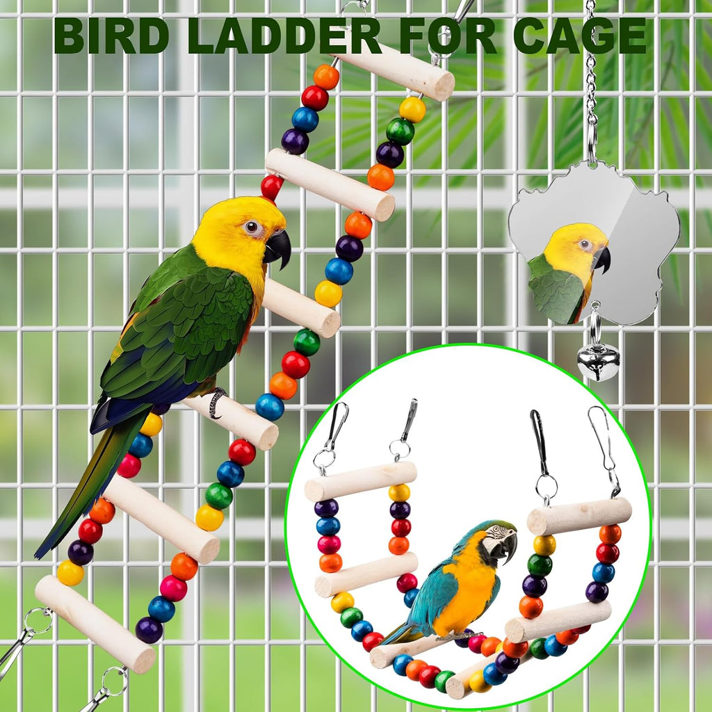 Bird Toys for Parakeets 7Pcs, Wood Parrots Budgie Cage Accessories - Image 4